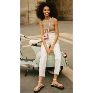 Citizens Of Humanity Jeans Florence Wide Leg Raw Hem in Chantilly White